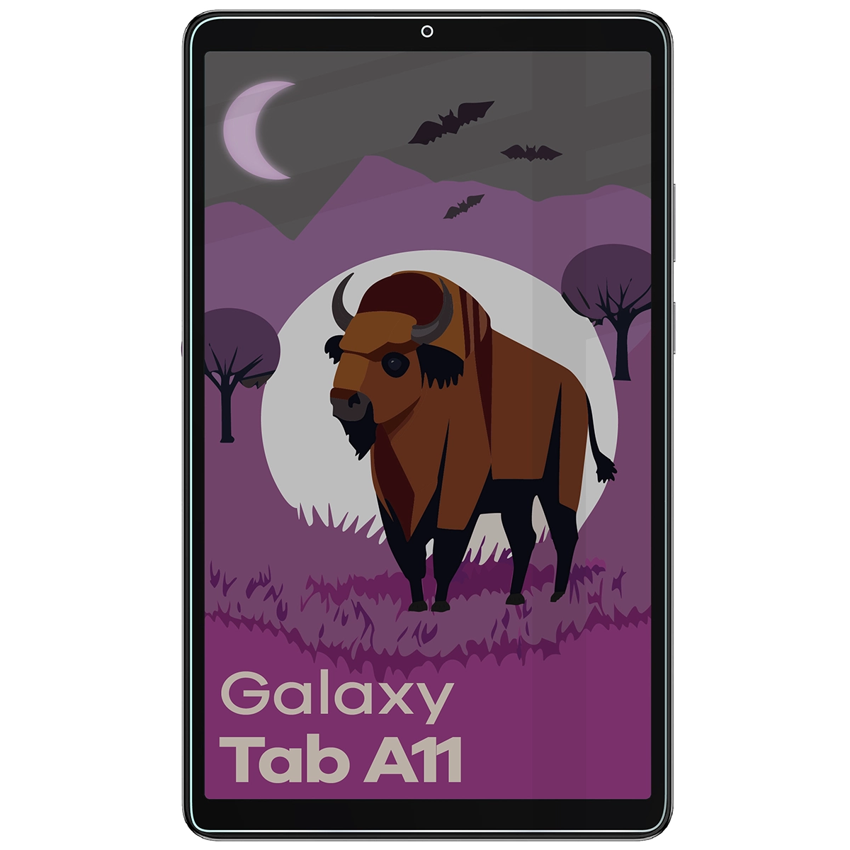 Wizualizacja szkła Tab Hybrid Shadow nałożonego na telefon Galaxy Tab A11